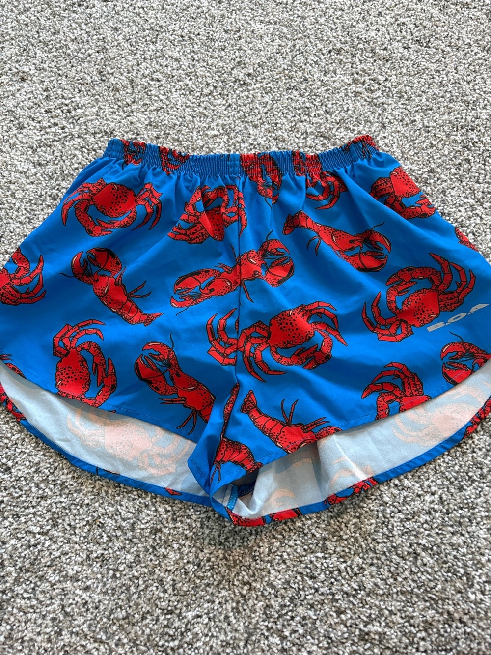 Women's Blue Crab-Print Athletic Shorts BOA Runninh